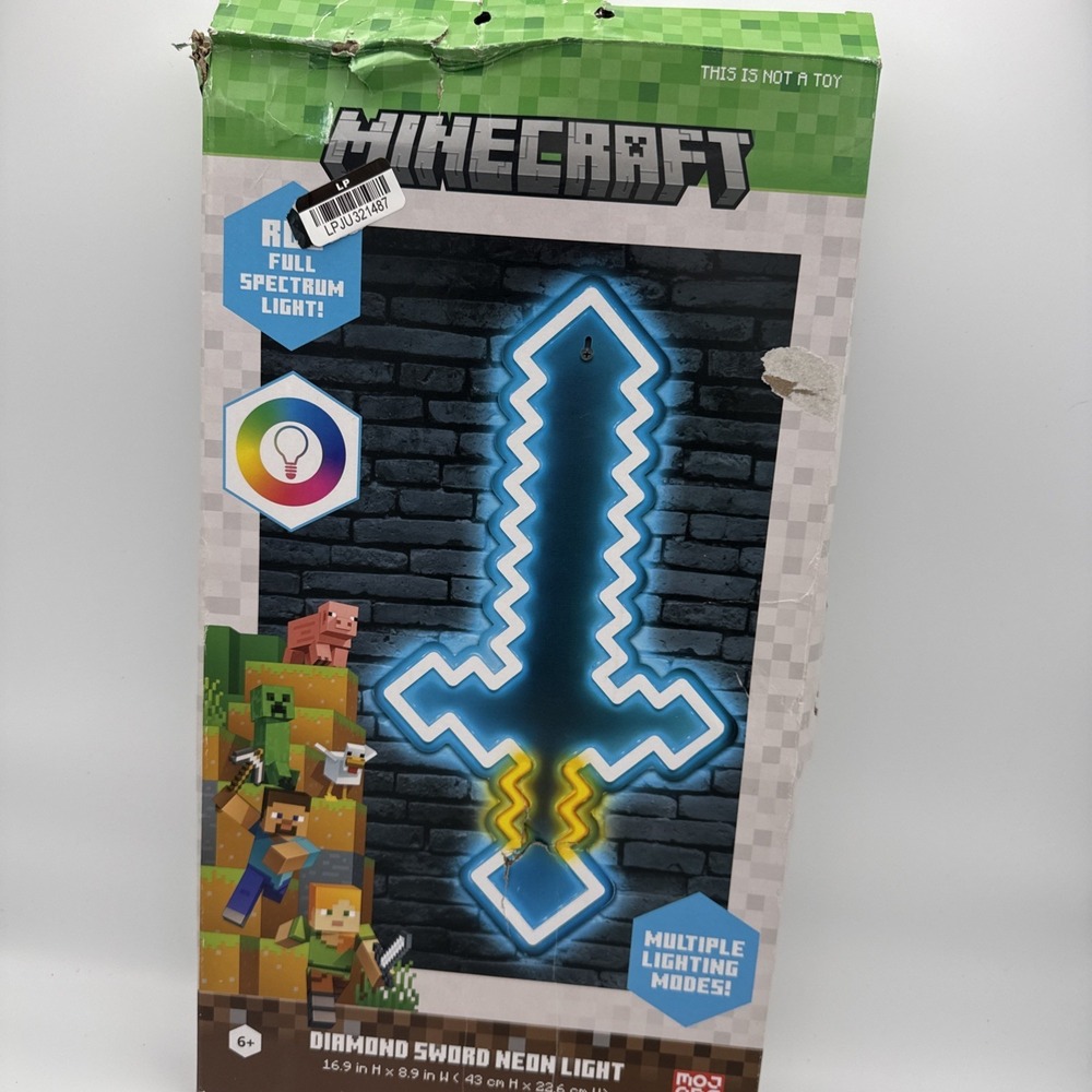 Minecraft‎ Diamond RGB Sword Novelty Wall Light Neon